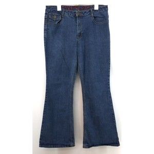 Flint Jeans Womens Size 17/18 Blue Denim Flare Leg Rhinestone